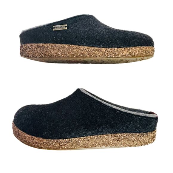 Haflinger Grizzly Kris Clog Shoes Euro 38 Graphite Gray Wool US 7 7.5 8 - Picture 4 of 12